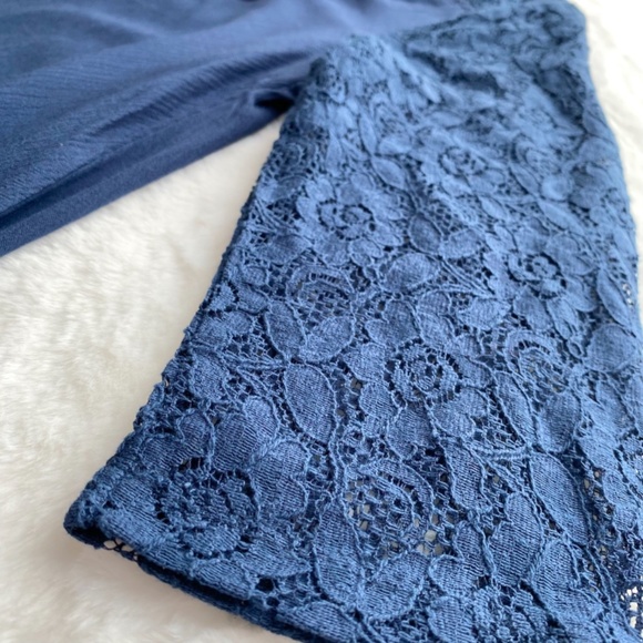 NWT Francesca’s Collection Navy Lace Shift Dress in Size Large - Picture 7 of 13